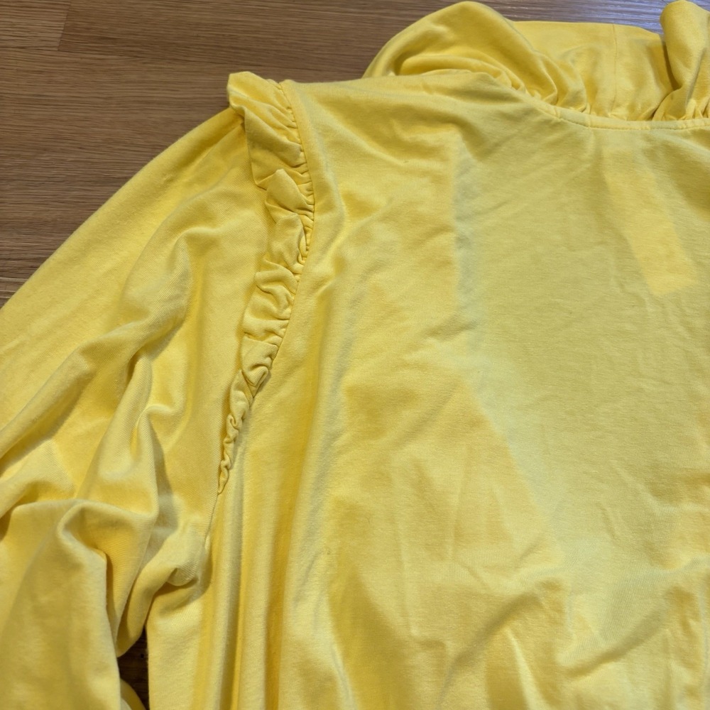 Lauren Ralph Lauren Yellow Ruffle Wrap Blouse - Picture 10 of 13